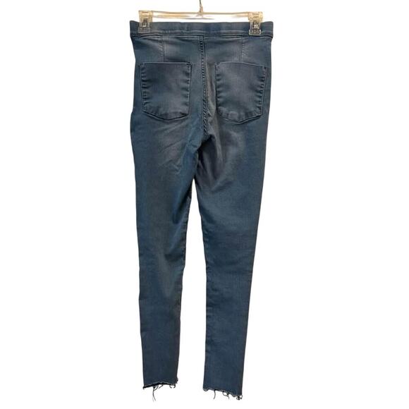 Free People High Rise Skinny Jean jegging blue size 27 cropped frayed hem - Picture 3 of 8